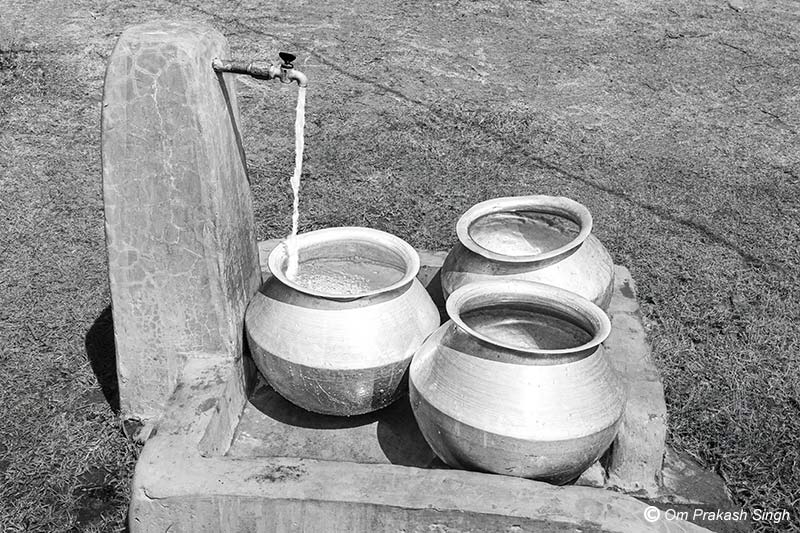 A fully functional household tap connection in a rural courtyard in Khunti district, Jharkhand, providing reliable potable water for daily domestic use.